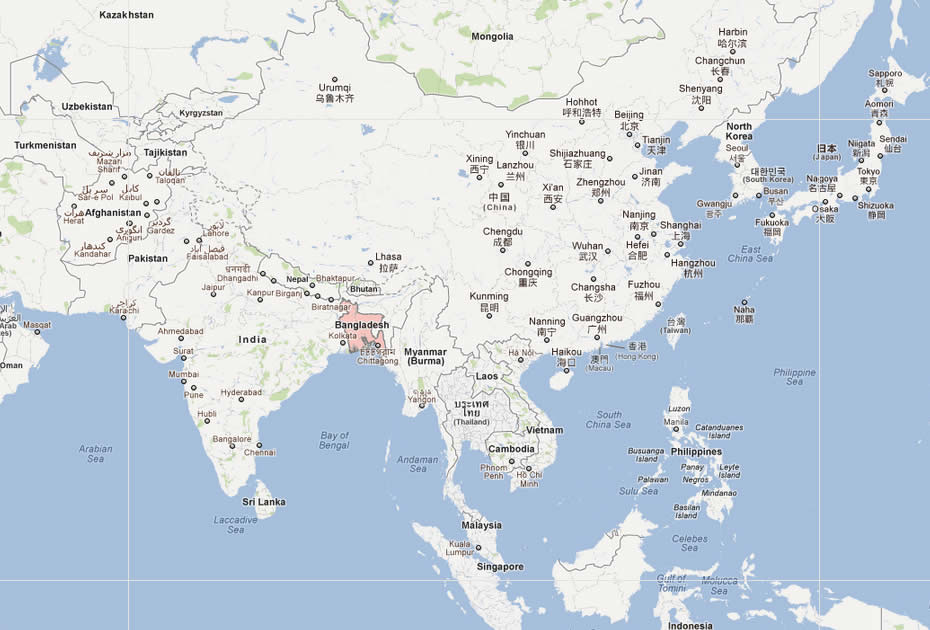 carte du bangladesh monde